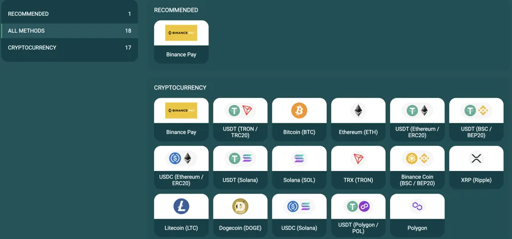 Caja de 22Bit en USDT: Binance Pay y 17 criptomonedas, sin pesos ni Mercado Pago